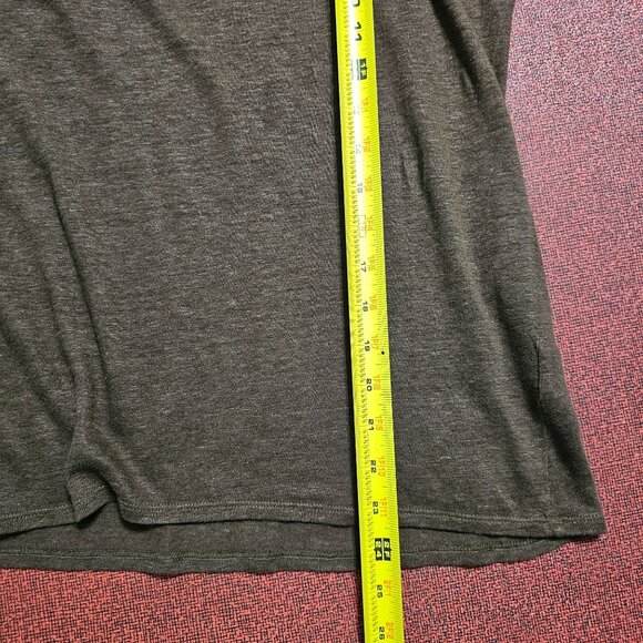 J. Jill Love Linen Brown Ruffle Sleeve Top L Boatneck Coastal Breathable Linen - Picture 7 of 8